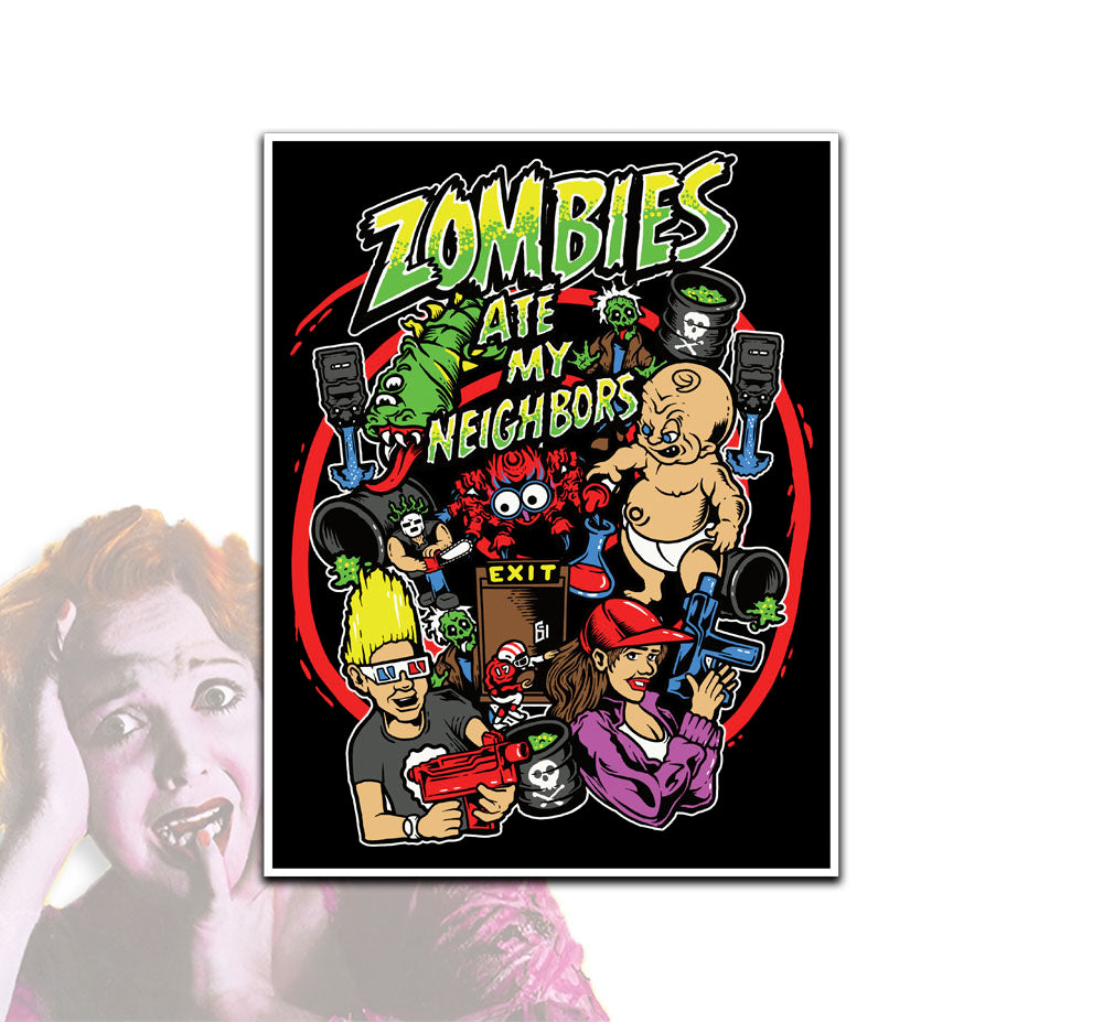 Zombies Ate My Neighbors - 8.5x11 Print (Black)
