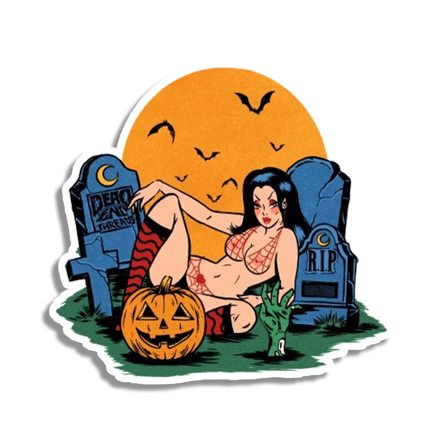Cemetery Woman Vinyl Sticker