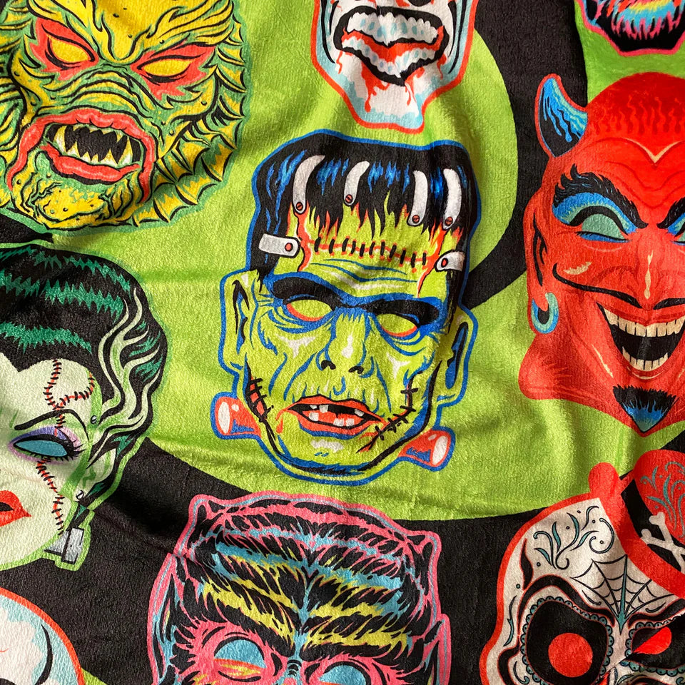 Monster-Rama Plush Throw Blanket