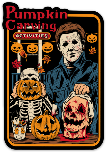 Pumpkin Carving 4.5" Vinyl Sticker