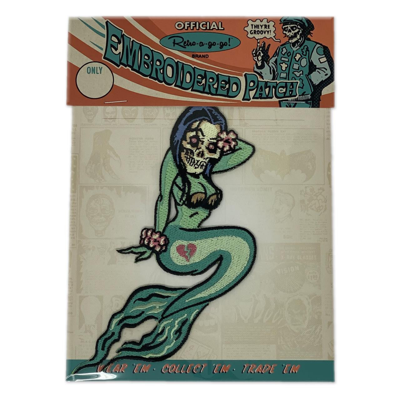 Skeleton Mermaid Patch
