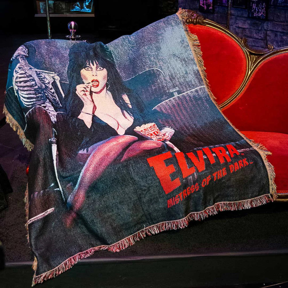 Elvira Popcorn Tapestry Throw Blanket