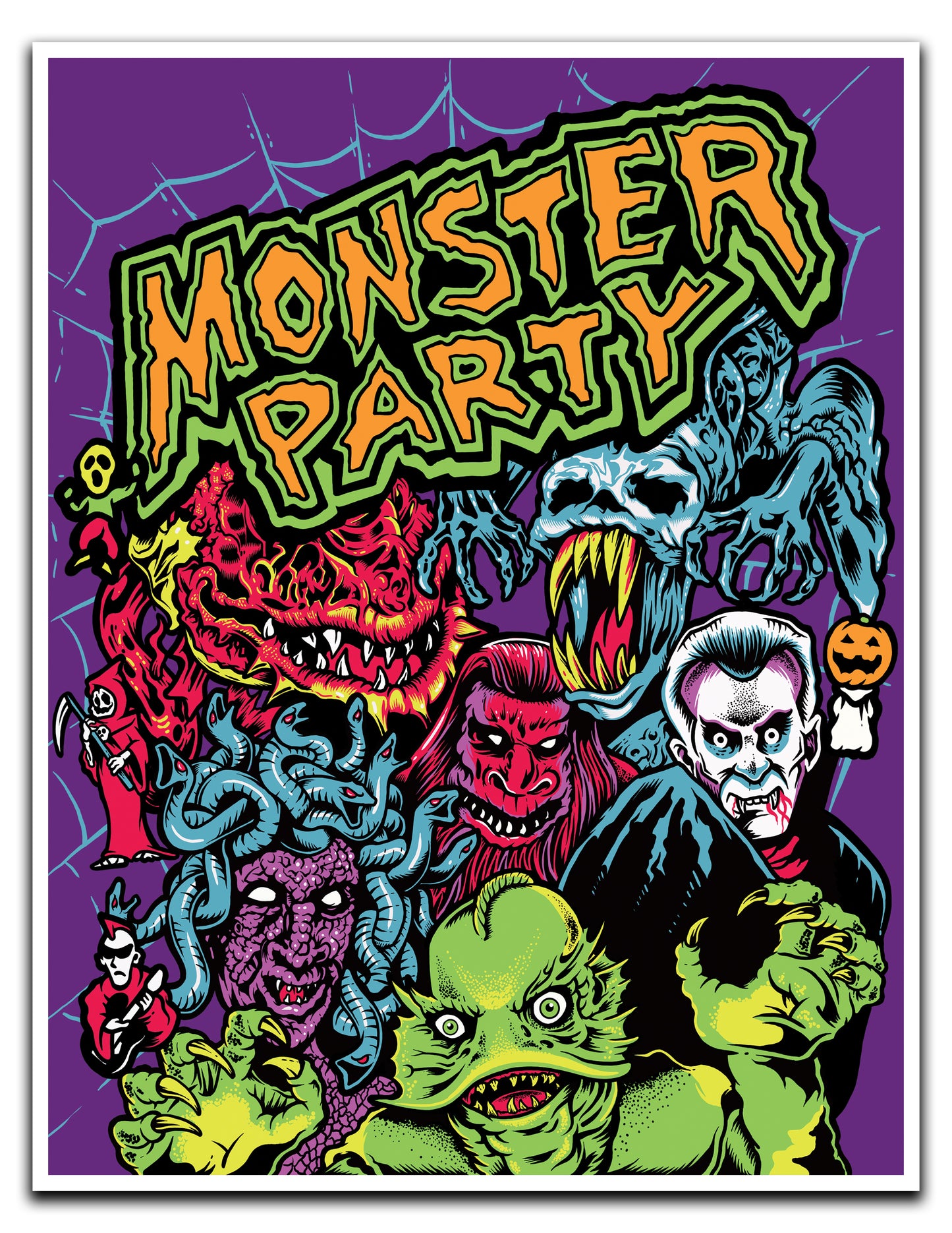 Monster Party - 8.5 x 11 Print