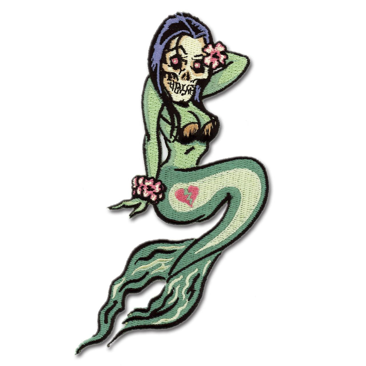 Skeleton Mermaid Patch