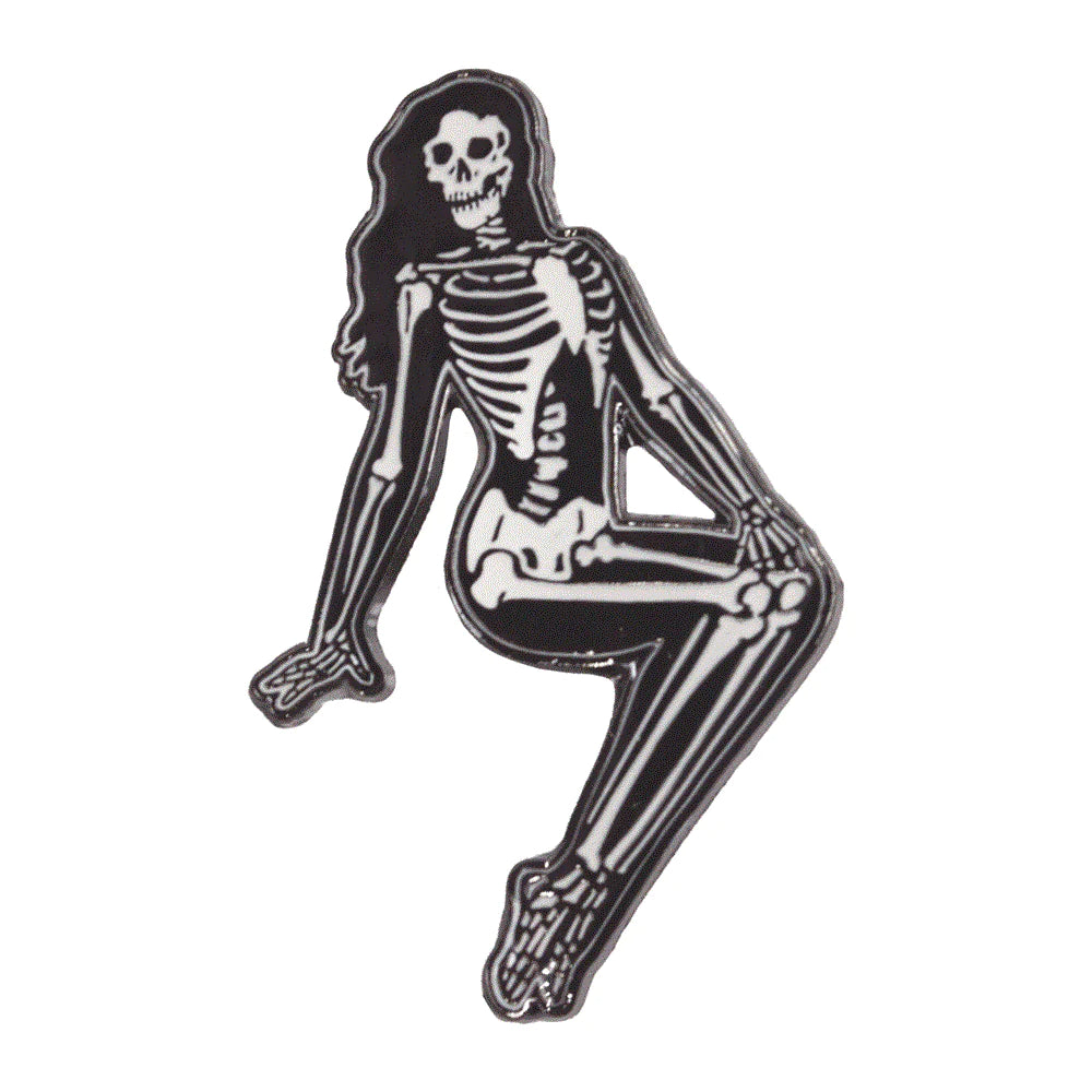 Skeleton Pin-Up Girl Enamel Pin