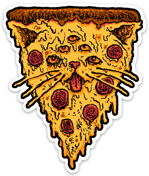 Pizza Cat 4" Vinyl Sticker